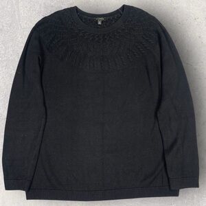 Talbots Fair Isle Nordic Black Sweater
